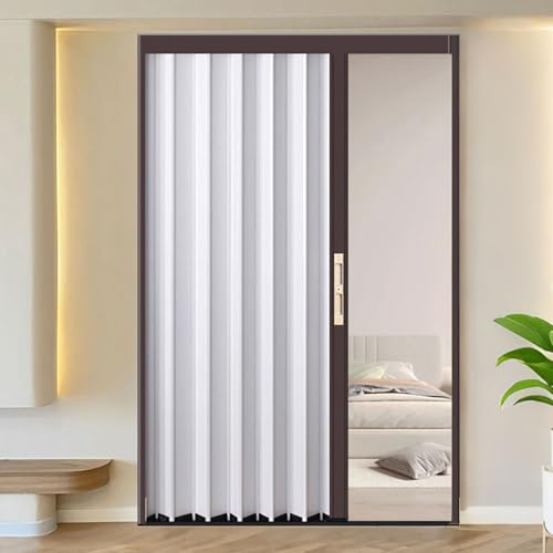 yurstcggh Porte Coulissante Pliante,Porte Pliante en Aluminium,pour l'intérieur et l'extérieur,pour Salle de Bain, Chambre, Buanderie,Cuisine 90×230cm