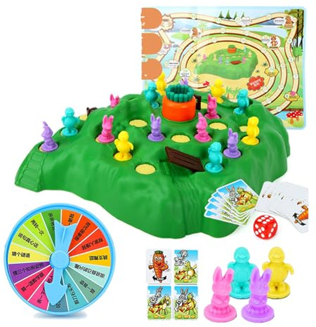 Xiuganpo Hasen- und Schildkrötenfalle, Wettbewerbsfähiges Brettspiel, Pädagogisch, Multiplayer, Hasenfalle für , Kunststoffmaterial