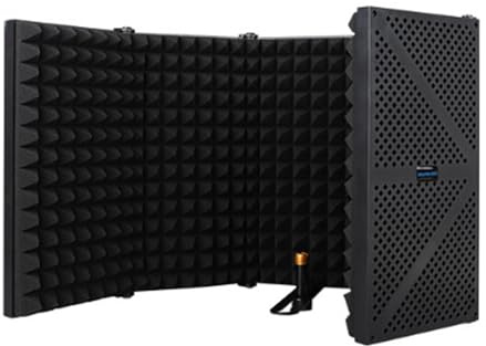 Akustischer Schallabsorber (5-teilig), Tragbare Schallschutzabdeckung (75 × 30 Cm), Reduziert Echo Und Hintergrundgeräusche, Faltbar/leicht Zu Transportieren, Für Aufnahmen,Black
