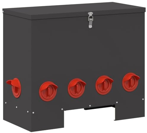 vidaXL Hühnerfütterer Schwarz 60,5 x 29 x 51 cm 25 kg
