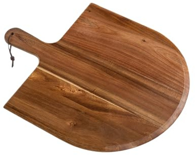 Pizzaschieber Holz 35,5 × 48,6 cm – Akazienholz Pizzabrett & Pizzaschaufel | Handgemachtes Servierbrett aus Akazienholz für Pizza, Flammkuchen & Brot – schont den Pizzaofen, Pizza-Zubehör & Geschenk