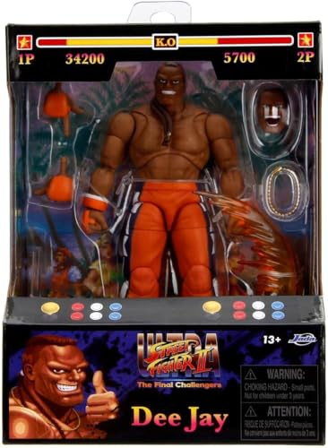 Jada Toys Street Fighter II Dee Jay, Sammelfigur, Größe 15 cm, originalgetreu, sammelbar, 9334691314R00