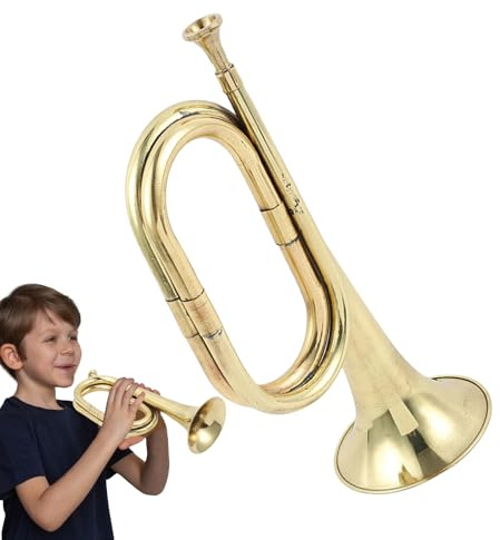Militär Fanfare Aus Metall – Kupfer 30,5cm 300g | Kinder Blasinstrument | Signalhorn Für Übung Aufführungen Und Feierliche Anlässe