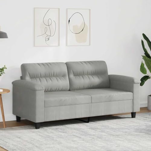HFXHIJXQ 2-Sitzer Sofa Hellgrau 170 cm Mikrofaser Ecksofa mit Metallgestell Modernes Schlafsofa für kleine Räume Couch für Wohnzimmer Büro und Flur