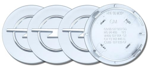 Auto Nabendeckel für Opel 60mm, 4 Stück Silber ABS OEM Radnabenkappen Felgenkappene Nabenkappen Zubehör