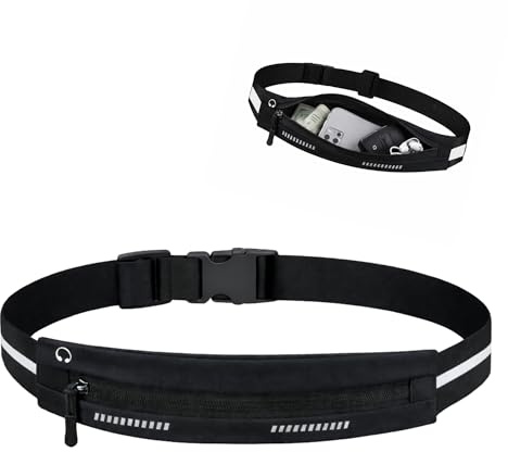 OnlyPRIME Riñonera Running Ajustable Impermeable con Bolsillo para Móvil, Cinturón Running Deportivo con Bandas Reflectantes, Riñonera Deportiva Hombre Mujer para Correr y Fitness