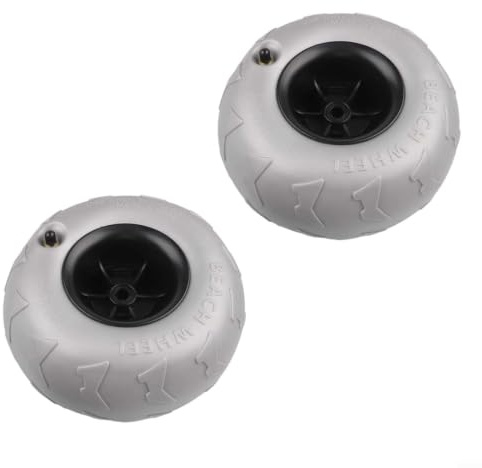 Confezione da 2 Ruote Larghe per Palloncini da Spiaggia da 20,3 cm, per Kayak, carrelli, Canoe, carrelli da 12,5 mm, in PVC, Ricambio per Carrello da Campeggio, Colore Grigio