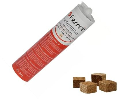 Schamottkleber beige Temperaturbeständigkeit: über +1100°C 310 ml und 4x Anzündwürfel aus Holzfaser und Pflanzenöl Brenndauer ca. 8 Min. von E-Com24