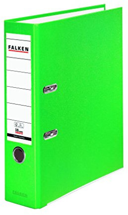 Falken 3er Pack PP-Color Kunststoff-Ordner. Made in Germany. 8 cm breit DIN A4 Pastell-Farbe hellgrün Vegan
