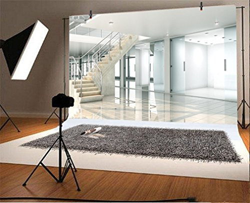 YongFoto 3x2m Vinyl Foto Hintergrund Sonniger Innenraum mit großem Fenster zur Stadt Büro Fotografie Hintergrund für Fotoshooting Portraitfotos Party Kinder Hochzeit Fotostudio Requisiten