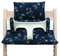 Blausberg Baby – hochwertiges Tripp Trapp Sitz-Kissen Set für Stokke Hochstuhl - 2-teilige Auflage/Polster/Sitzverkleinerer für Kinderhochstuhl – DIVERSE FARBEN (Blau Pusteblume)