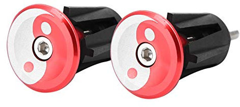 Fahrrad Lenkerstopfen Endstopfen, Lenkergriffe Kappe Aluminiumlegierung fahrradlenker Endkappen Lenkerstecker Lenker Cap Stopper (Rot)