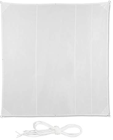 relaxdays Tenda a Vela Quadrata, Impermeabile, Anti UV, con Corde di Supporto, Terrazza e Giardino, LxP: 5x5 m, Bianca, 5 x 5 m