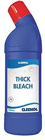 Cleenol Thick Bleach - 12x750ml | Highly active formula with added viscosity targets under the rim to kill germs and remove stains effortlessly.