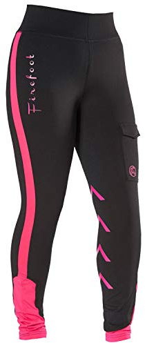 Firefoot Ladies Reflective Ripon Breeches Black/Pink - FFLB2661, Black/Reflective Pink, 30