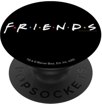 PopSocket : PopGrip Friends Logo White PopSockets Ausziehbarer Sockel und Griff für Handys/Tablets mit Tauschbarem Top