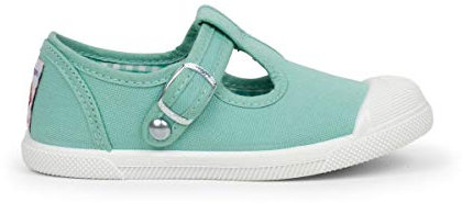 Pisamonas Zapatillas Lona Niños Puntera Goma Tipo Pepitos Talla 26 Color Verde Menta