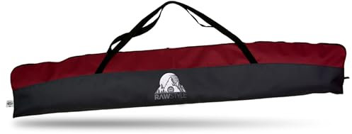 Rawstyle Skitasche Erwachsene Skisack für Ski Skistöcke 160cm oder 180cm wasserdicht Ski Bag Ski Cover Wintersport Skiaufbewahrung Modell 2 (schwarz-Bordeaux (180cm))