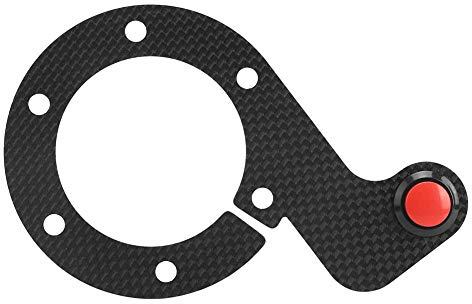 Kuuleyn Steering Wheel Horn Button, Steering Wheel Horn Button, Carbon Fiber External Horn Button Kits for MOMO/OMP/Nardi/Sparco 6 Bolts Steering Wheel(Single Button)
