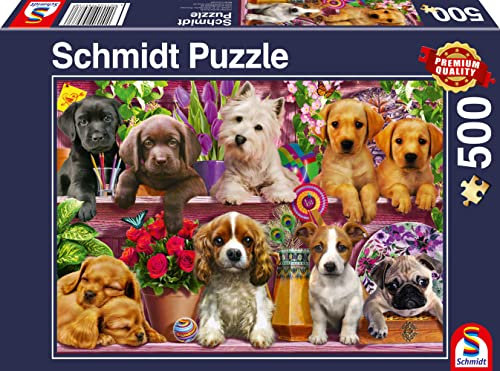 Schmidt Spiele Hunde im Regal, 500 Teile Puzzle