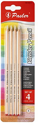 Pasler Lot de 4 crayons mélangeurs incolores – Crayon mélangeur professionnel pour mélanger, superposer et adoucir les bords des crayons de couleur