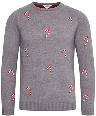 OXMO Christel Damen Weihnachtspullover Winter Pullover Strickpullover Weihnachtspulli mit Rundhalsausschnitt, Größe:M, Farbe:Medium Grey Melange (200687)