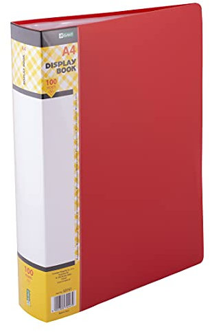 D.RECT Sichtbuch PP A4 |100 Hüllen | Sichtmappe | Solid | Präsentationsordner | Angebotsmappen |Rot