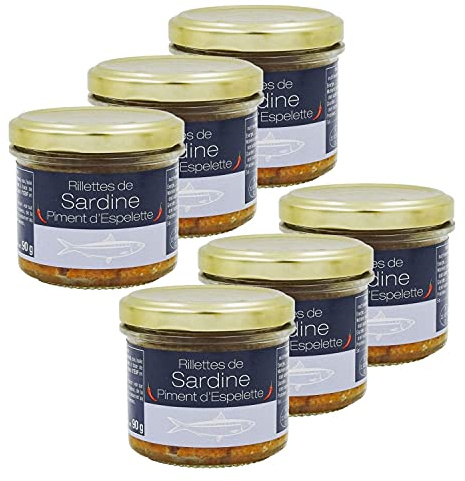 Lote de 6 rayas, sardina con pimientos de espeleta, bote de 90 g