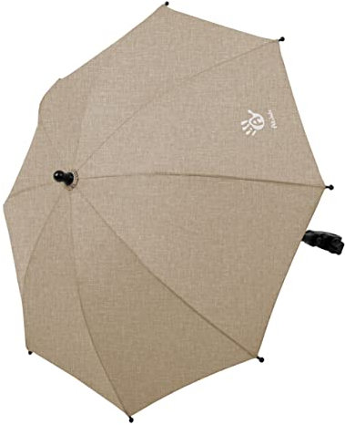 Altabebe Parasol universal para cochecito y silla de paseo – Protección UV 50+ / 73 cm de diámetro – Sombrilla flexible con soporte universal para tubos redondos y ovalados – Beige