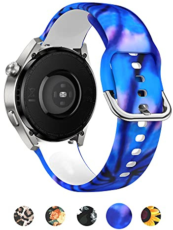 SeNool 22mm Cinturino per Huawei Watch GT 4 46mm/Watch 4/Watch 4 Pro, Silicone Bracciale per Huawei Watch Ultimate/Watch Buds/Watch GT 3 Pro 46mm/Watch GT Runner/Watch 3/Watch 3 Pro - Blu