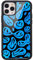 MAYCARI for iPhone 12/12 Pro Case Aesthetic Blue Funny Face Printed Design Hard Back Case with Soft TPU Bumper for Girls Boys Children Protective Phone Case for iPhone 12/12 Pro