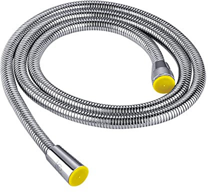 Ksunun Brauseschlauch Rostfreier Stahl Duschschlauch 150 cm Edelstahl Brauseschlauch mit Doppeltem Verdrehschutz, Flexibler Brauseschlauch Verchromt Metallschlauch mit Drehwirbel