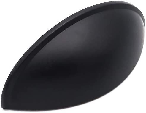 LONTAN 20 Pack Black Cup Handles 76mm Hole Centers 3 Inch Cup Cupboard Handles Suitable for Cabinets and Drawers in Bedrooms, Kitchens, Study Rooms, and Living Rooms, Zinc Alloy