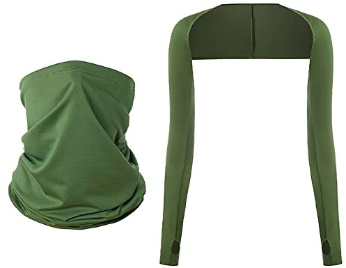 YEKEYI UV Sun Protection Arm Sleeves Cooling Shawl Arm Sleeve Sun Protection Comfortable for Golf Cycling Running Green