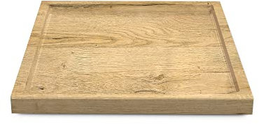 Vladon Dekoschale Maya, Made in Germany, moderne Dekorationsschale eckig, Eiche Natur (20 x 1,8 x 20 cm)