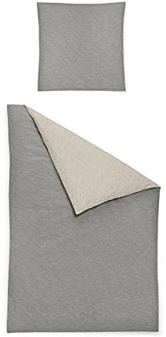 Irisette Edel-Feinbiber Bettwäsche Set Koala 8308 Silber 135 x 200 cm + 1 x Kissenbezug 80 x 80 cm