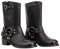 LUMUTA Stiefel Damen Schwarz Stiefeletten Damen Klassisch Wildleder Halbstiefel für Frauen Biker Boots Damen mit Absatz Schuhe Damen Elegant Mode Stiefel