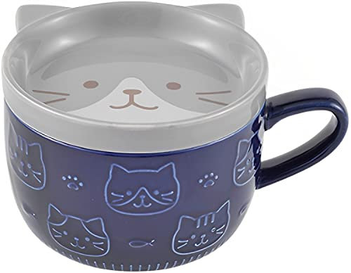 VANUODA Süße Katzentasse mit Deckel, Tier-Keramik-Kaffee-Teetasse, Abschlussfeier, Valentinstag, Muttertag, Vatertag, Ostern, Weihnachten, Geschenke für Lehrer, Frauen, Ehefrau, Mutter, Kinder,