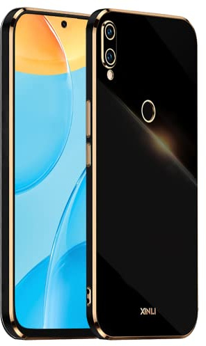 EASSGU [Telaio Elettrolitico Custodia per HUAWEI P Smart 2019 / HONOR 10 Lite (6.21 Inches) Cover Protettiva in Morbido Silicone TPU - Nero