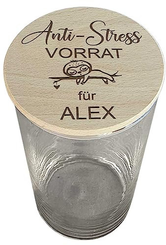 My Sweetheart® Dankeschön Geschenke XL Glasbehälter zum Befüllen lustige Anti Stress Geschenk Idee Danke Kleinigkeit Geburtstagsgeschenk Geburtstag (mit Namen personalisiert)