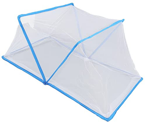 KOSDFOGE Tente Moustiquaire, Tente Filet Pliable, Tente Moustiquaire Camping, Portable Ventiler Tente Filet Chambre D'été pour Bébé Enfants Étudiants(Bleu)