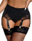 Strapsslip Damen Sexy Strapsgürtel Breit Spitze Große Größen Dessous Strapse für Mollige Strumpfgürtel mit 6 Halter Unterwäsche Strumpfhalter Garter Belt Plus Size Strumpfband Gürtel Schwarz,XS-S