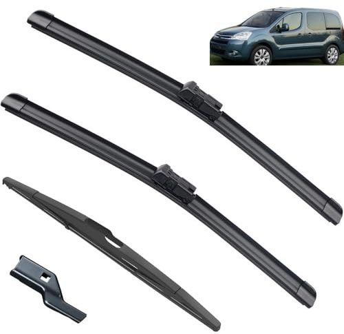 Autopixl Scheibenwischer vorne und hinten, kompatibel mit Citroen Berlingo B9 2008–2017, Windschutzscheibe, Fenster, 26 Zoll + 16 Zoll + 14 Zoll