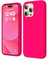 COFFKER Compatible with iPhone 15 Pro Max Case, Liquid Silicone Case, Full Body Shockproof Protective Cover Slim Thin Phone Case with Soft Anti-Scratch Microfiber Lining, 6.7 inch-Neon Pink