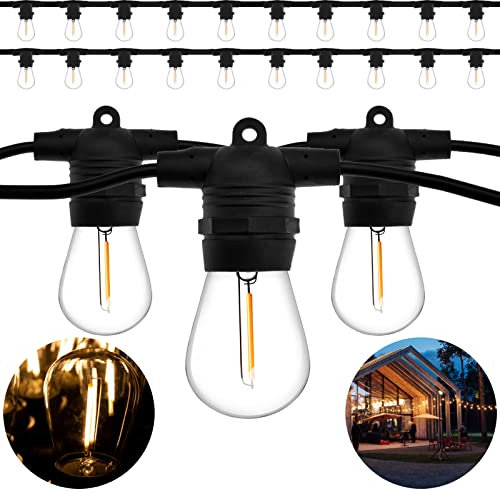 Lumiled Lichterkette Außen 20 Meter mit 20 E27 LED 1W Glühbirne ST45 Warmweiß 2700K 230V Birnen für Garten Biergarten Party Hochzeit Dekoration Terrasse Weihnachten verlängerbar mit Strom