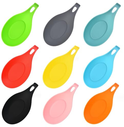 Belvanr Porta Cucchiaio Silicone 9 Pezzi Posa Cucchiaio in Silicone