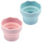 MEMOFYND 2 Stück Zusammenklappbare Wasserbecher, Silikon-Eimer, Pinselreiniger, Tragbarer Wassereimer, Silikon-Faltbecher, Malwerkzeuge, Geeignet Für Aquarell, Farbe Auf Wasserbasis, Blau, Rosa