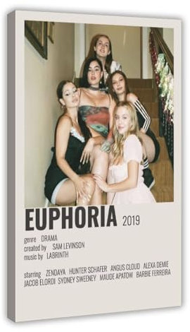 Euphoria Filmposter 14, Leinwand-Poster, Wandkunst, Dekordruck, Bild, Gemälde für Wohnzimmer, Schlafzimmer, Dekoration, Rahmen: 30 x 45 cm
