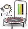 FEERKI Foldable Fitness Trampoline – Mini Indoor Rebounder with Bungee Cords, Safety Pad & Steel Frame for Adults & Kids – Home Workout Trampoline for Cardio, Core & Weight Loss (181kg Max)