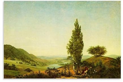 Caspar David Friedrich Malerwerke, Poster, Wandkunst, Bild, Gemälde, Leinwanddrucke, Kunstwerke, Schlafzimmer, Wohnzimmer, Dekoration, 50 x 75 cm